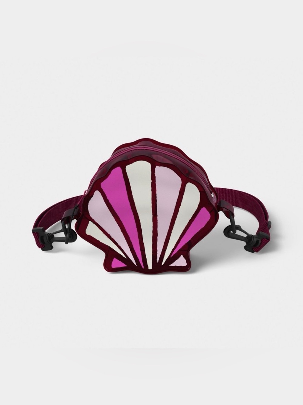 Shell-Shaped Clear Pink Belt Bag